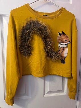 SHEIN Mustard Yellow Crewneck Sweatshirt